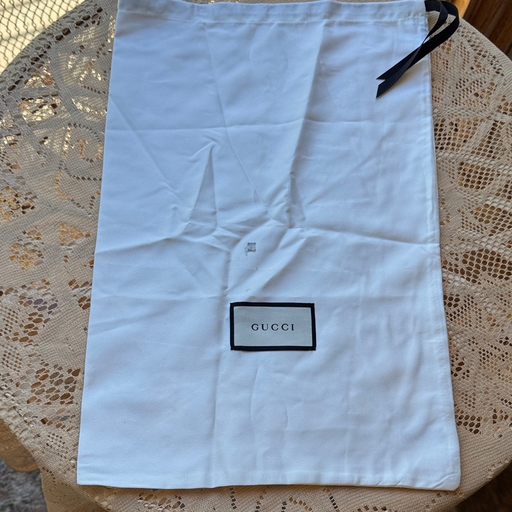 Gucci White Bag with Black Logo